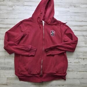 Stanford Cardinal Hoodie Full Zip Sweatshirt Red Cozy Women's XL - Pockets